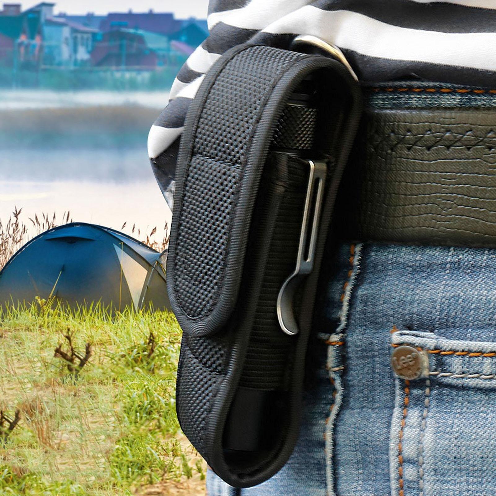 Outdoor Sport Activity - ไฟฉาย LED พร้อมเคสป้องกัน กระเป๋าหนังใส่ไฟฉายคาดเอวสำหรับกิจกรรมกลางแจ้ง กระเป๋าเก็บไฟฉายสำหรับปั่นจักรยาน เหมาะสำหรับการเดินป่าและล่าสัตว์