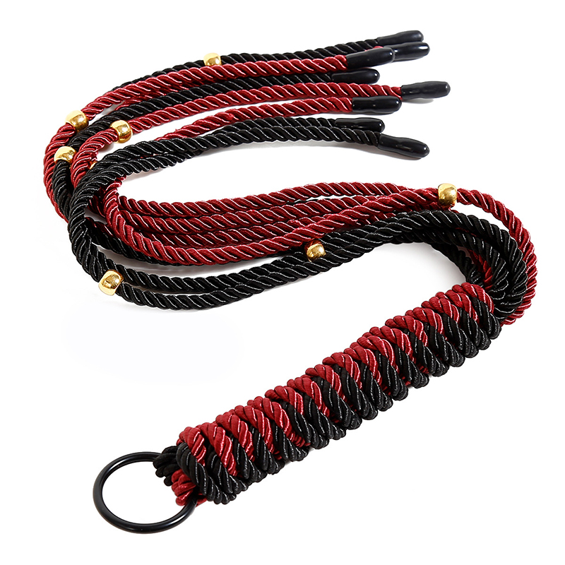 Riding Crop Dressage - 63 ซม.สีแดงและสีดําคู่เชือกถัก Horsewhip ขี่ Crop Flogger