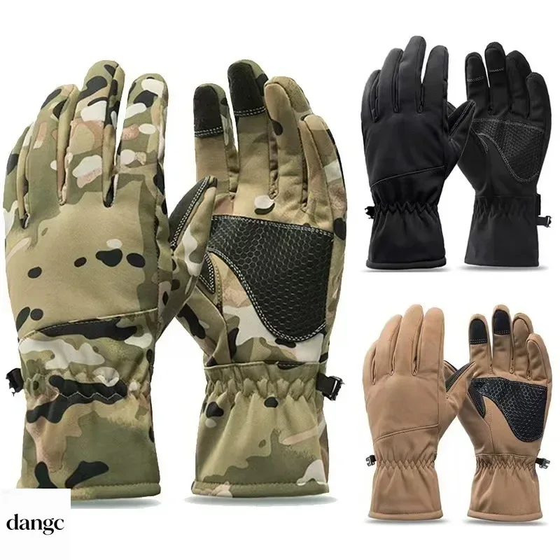 Outdoor Sport Gloves - ถุงมือล่าสัตว์ลายพรางกันน้ำสำหรับฤดูหนาว กันลื่น รองรับการสัมผัสหน้าจอ ให้ความอบอุ่น เหมาะสำหรับเล่นสกี แคมป์ปิ้ง