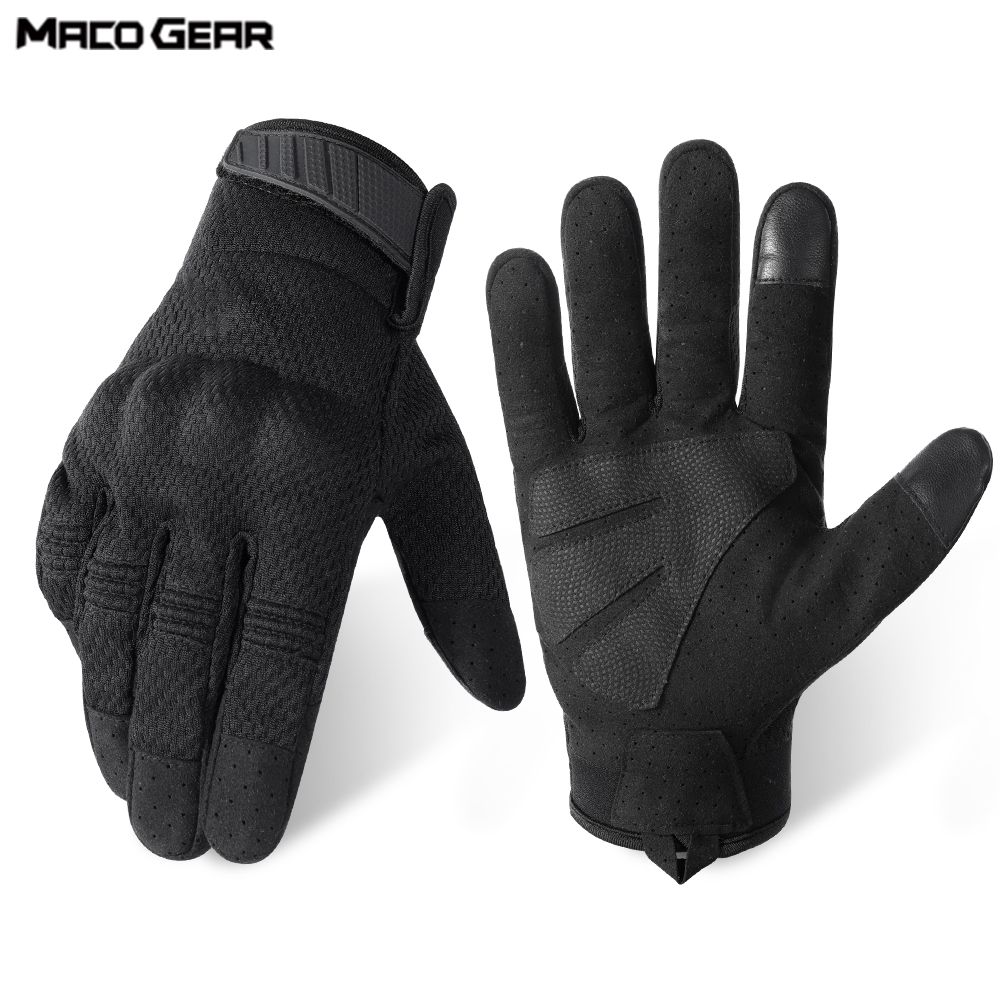 Outdoor Sport Gloves - ถุงมือยุทธวิธีแบบเต็มนิ้วสำหรับกิจกรรมกลางแจ้ง รองรับการสัมผัสหน้าจอ กันลื่น น้ำหนักเบา เหมาะสำหรับการเดินป่า ตั้งแคมป์