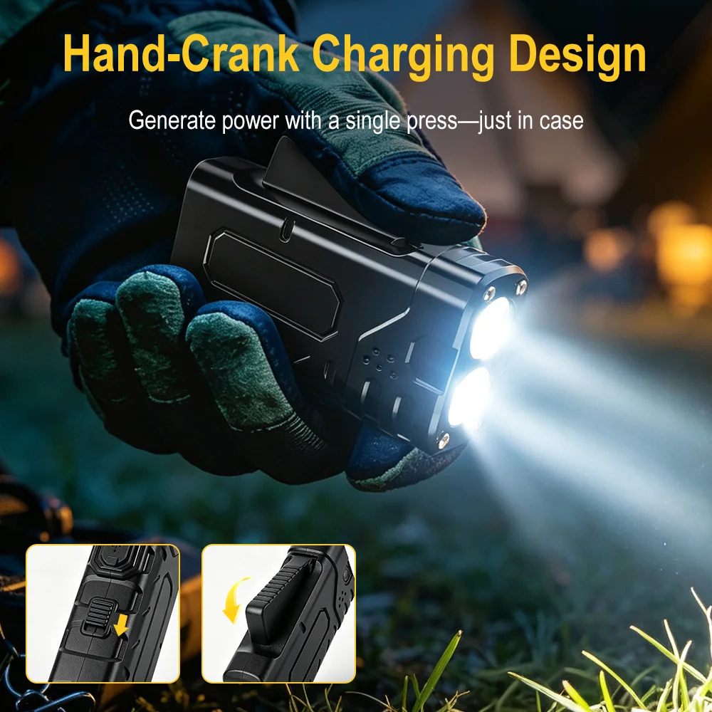 BORUIiT ไฟฉาย LED แบบหมุนมือ E - Outdoor Sport Lights บทวิจารณ์และราคา