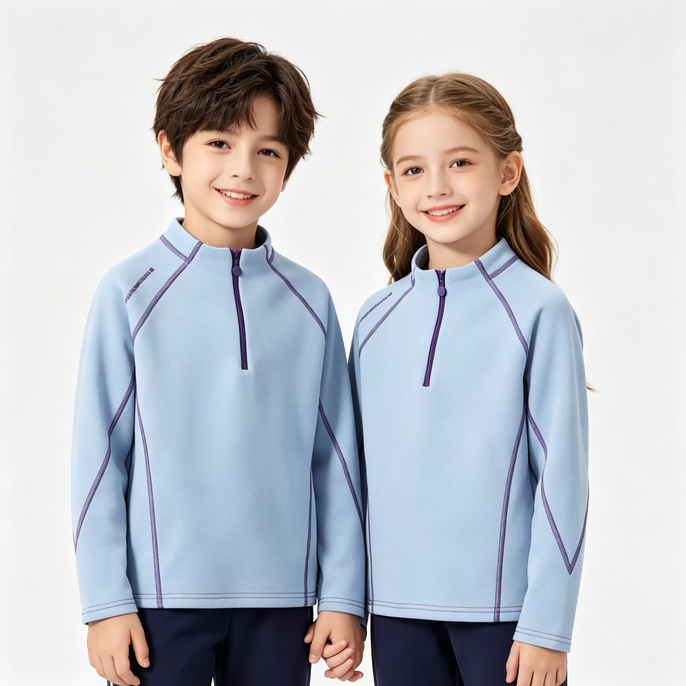 เสื้อสเวตเตอร์เด็กแบบมีซิปครึ่ - Outdoor Sport Activities For Kids บทวิจารณ์และราคา